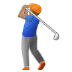 🏌🏽‍♂️ man golfing: medium skin tone display on Samsung